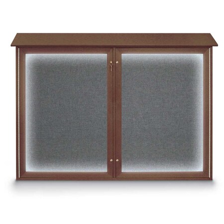 United Visual Products Open Faced Traditional Rounded Corkboard UV645ARC-BRONZE-CORK